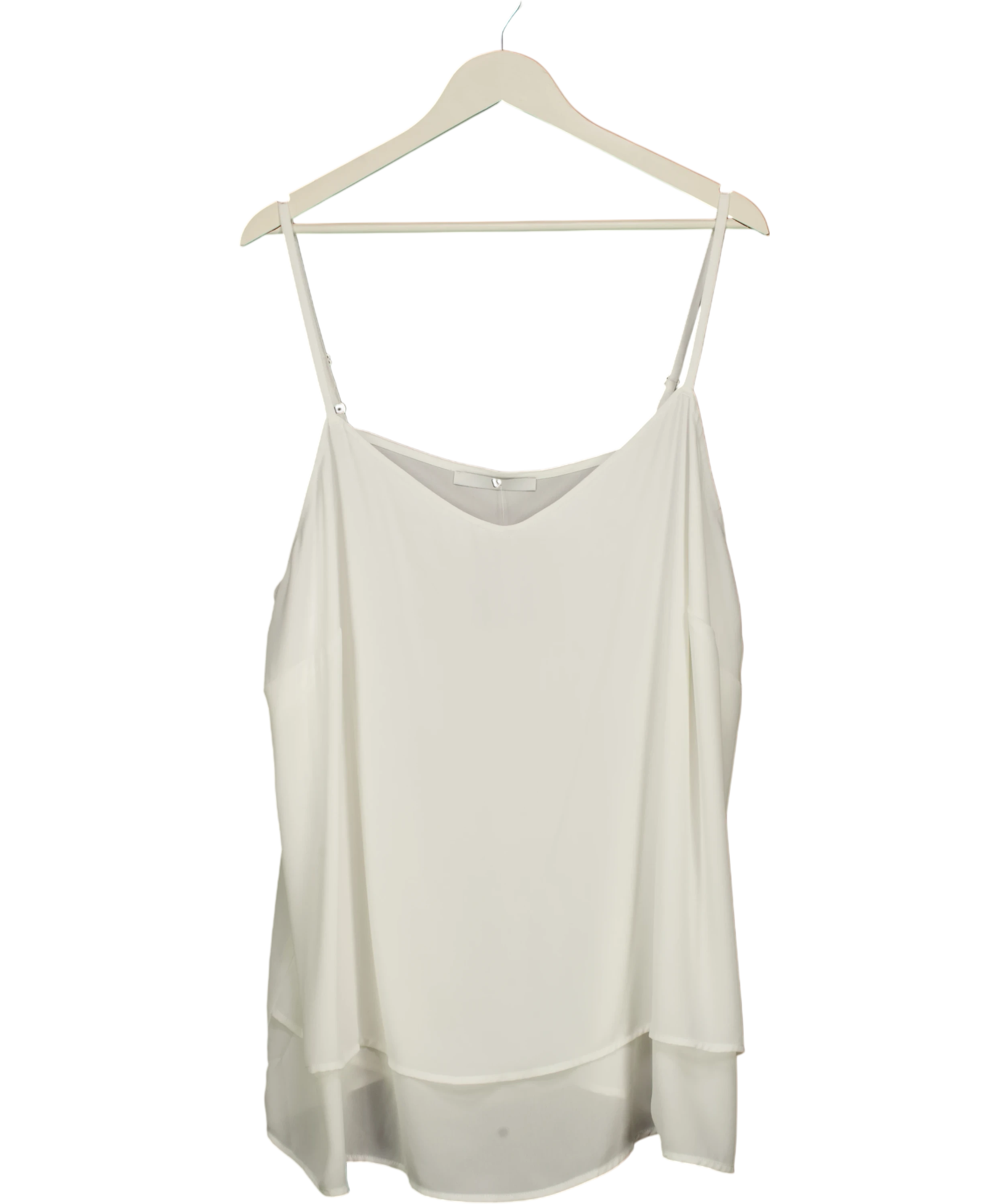 V by Very Cream Curve Double Layer V-Neck Cami Top Ivory, size UK 24 — front