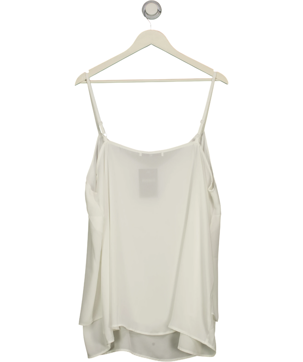 V by Very Cream Curve Double Layer V-Neck Cami Top Ivory, size UK 24 — back