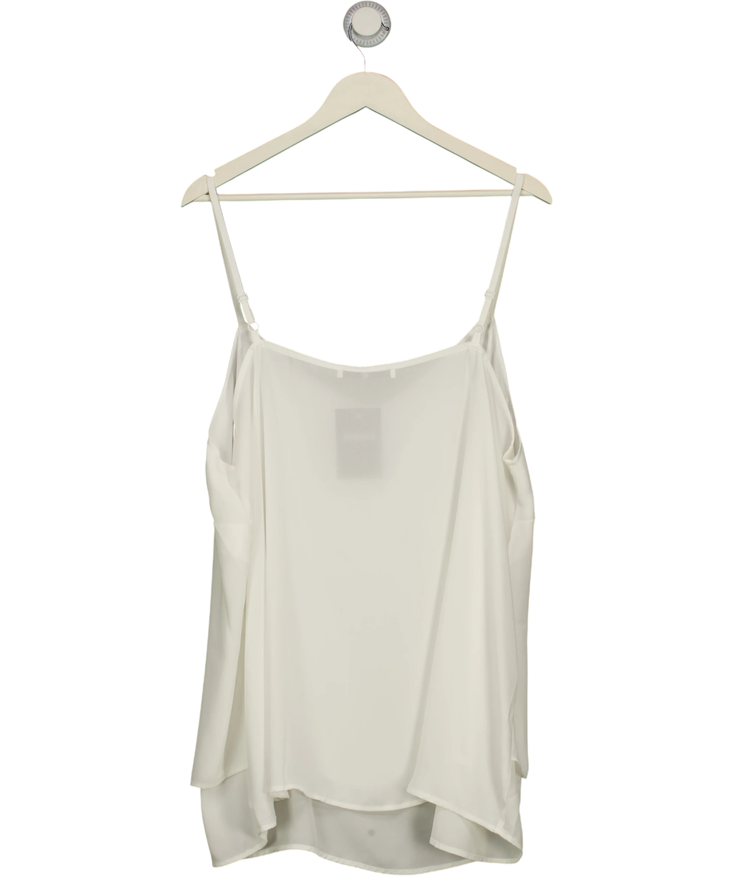 V by Very Cream Curve Double Layer V-Neck Cami Top Ivory, size UK 24 — back
