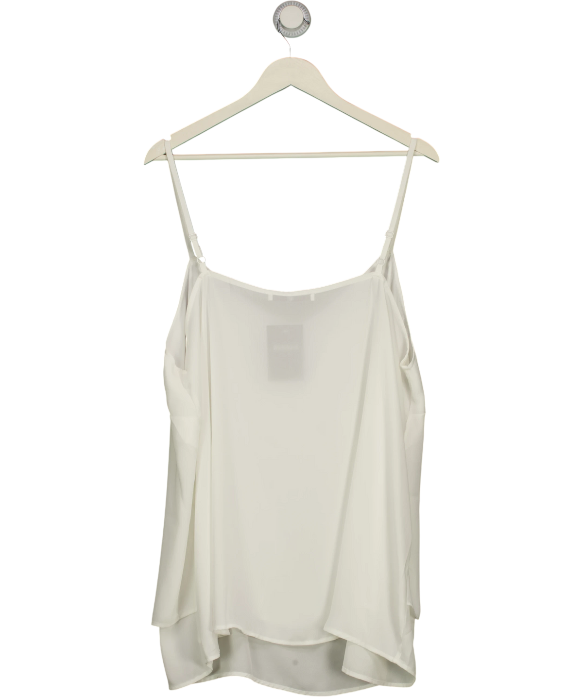 V by Very Cream Curve Double Layer V-Neck Cami Top Ivory, size UK 24 — back