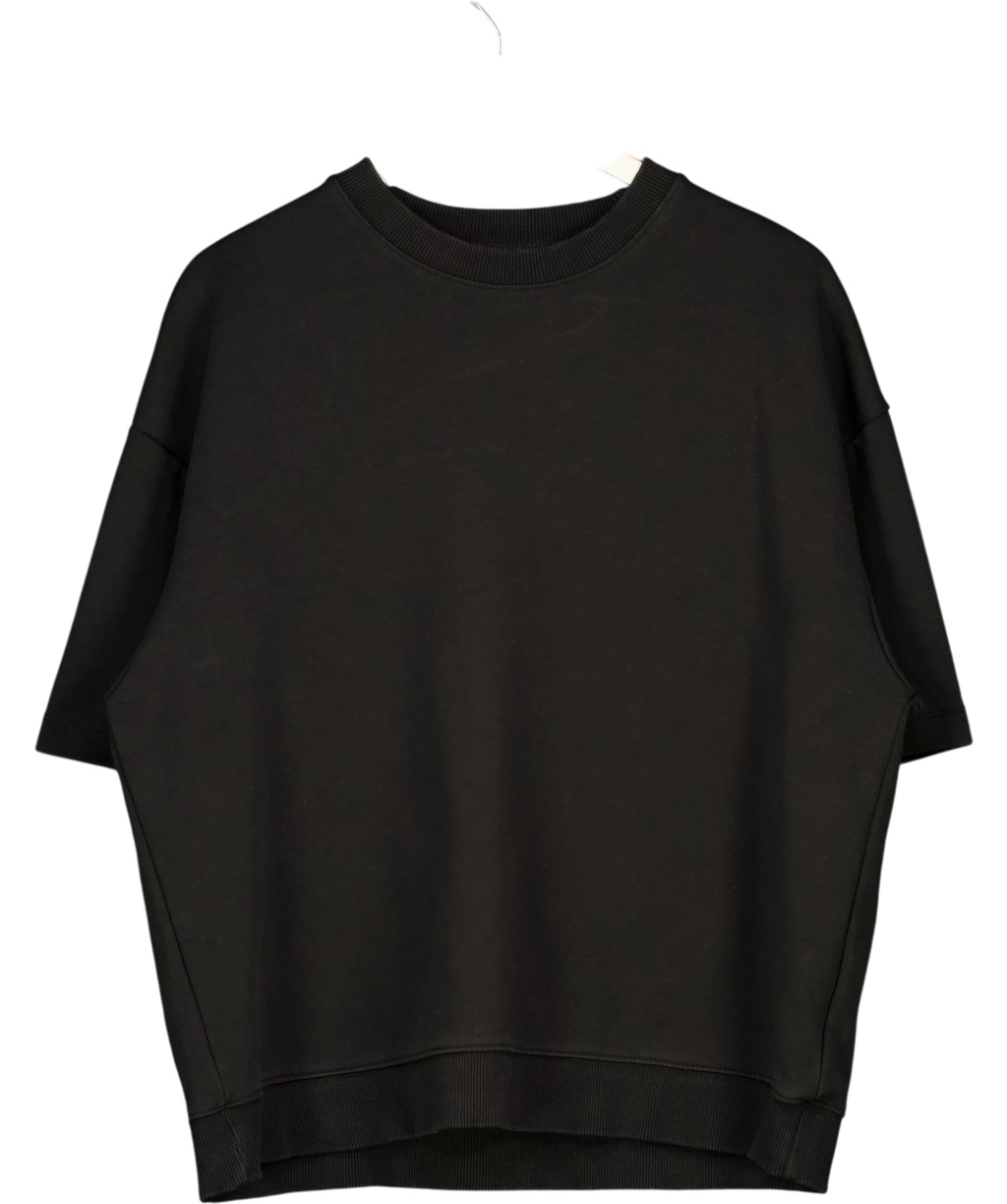 ZARA Black Cropped Sweatshirt UK XL — Front