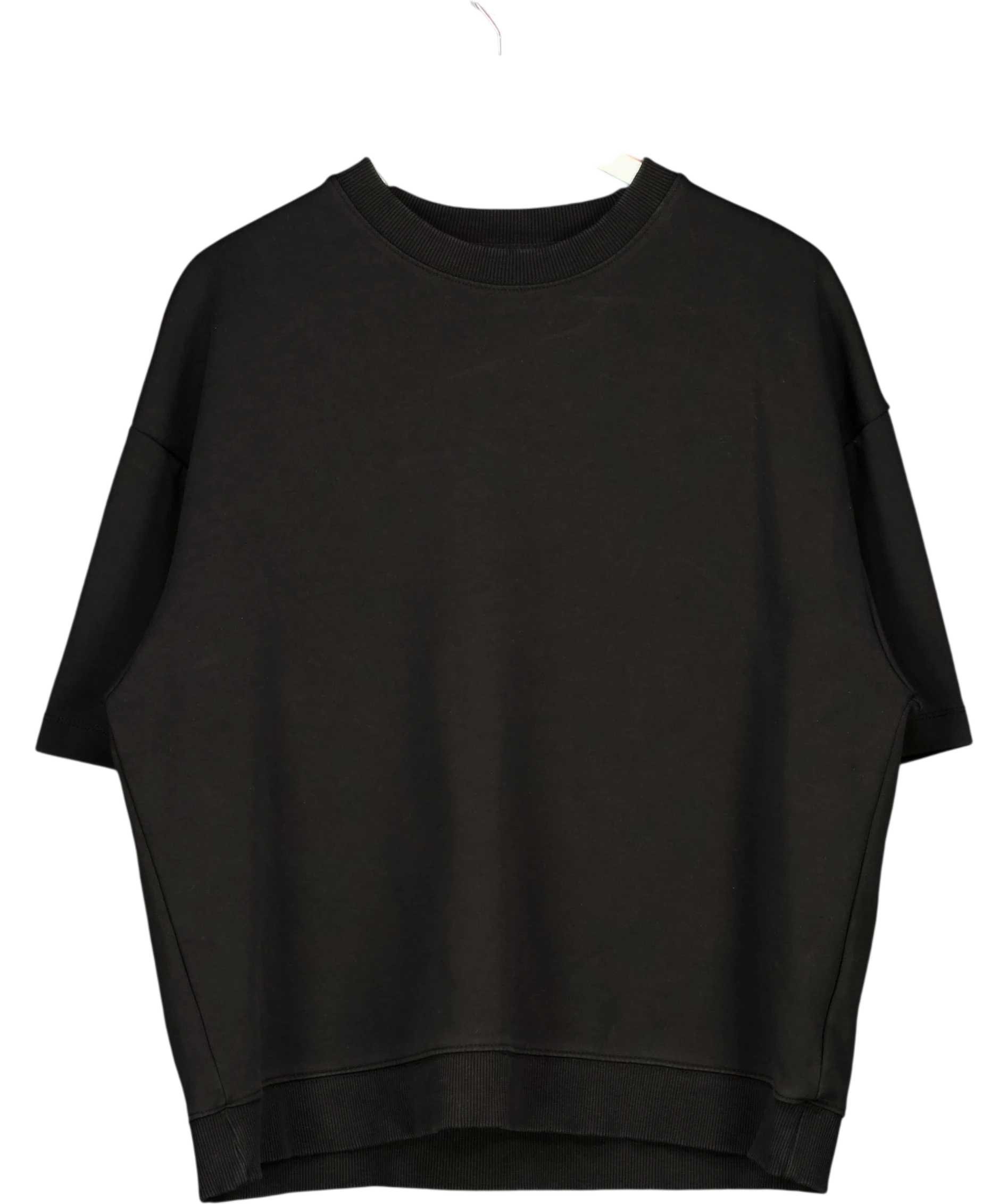 ZARA Black Cropped Sweatshirt UK XL — Front