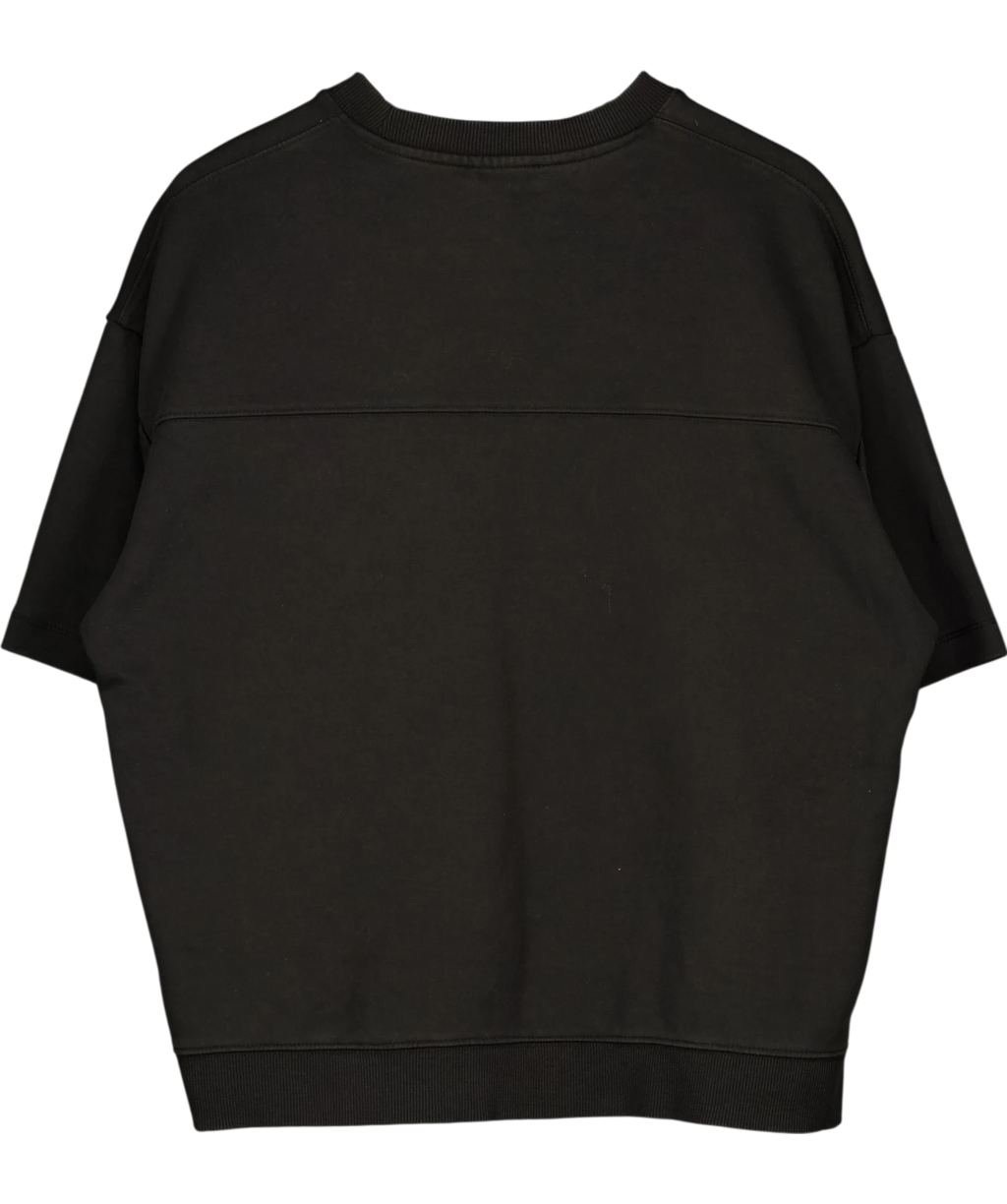 ZARA Black Cropped Sweatshirt UK XL — Back