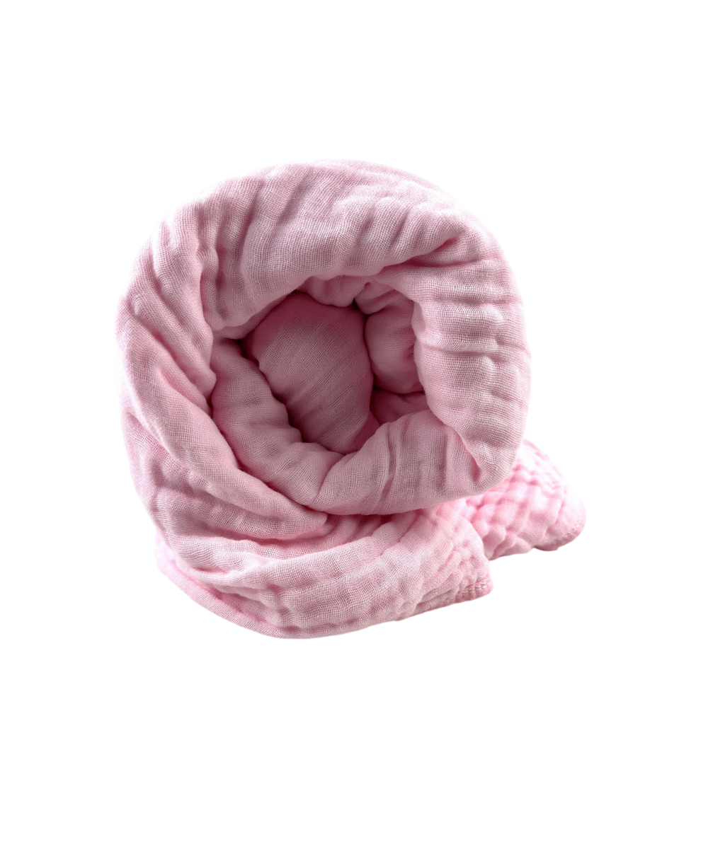 The Fleece Company Pink Gauze Crinkled Blanket