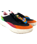 Kat Maconie Multicoloured Mika Black Multi Embellished Knit Platform Trainers, size UK 8 EU 41 👠 — front