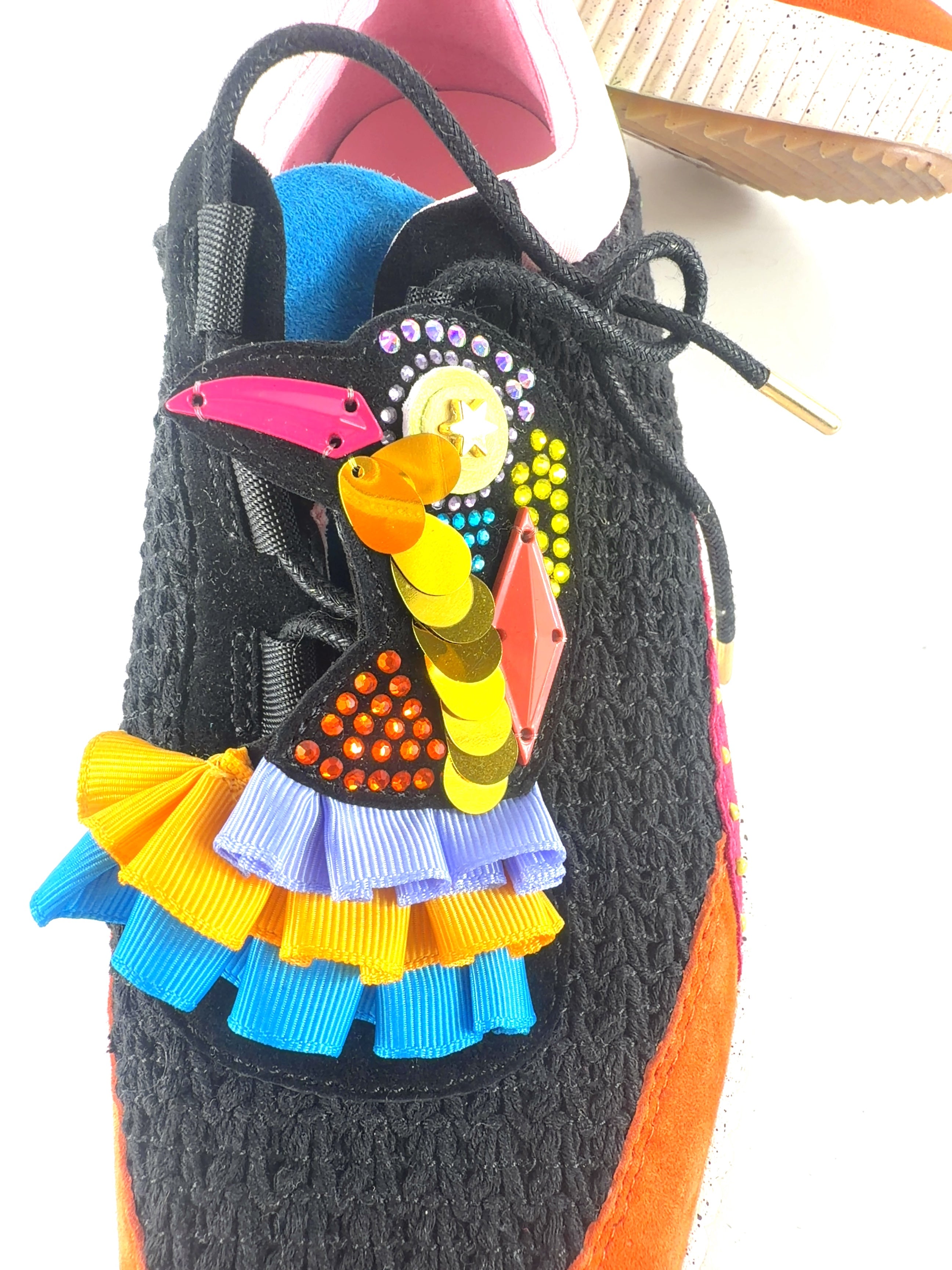 Kat Maconie Multicoloured Mika Black Multi Embellished Knit Platform Trainers, size UK 8 EU 41 👠 — additional view