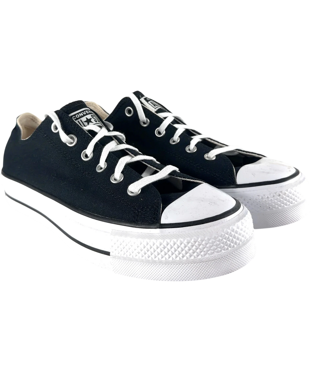 Converse Black Chuck Taylor All Star Lift Platform Ox Trainers, size UK 8.5 EU 41.5 👠 — front