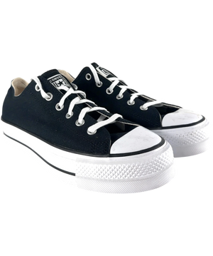 Converse Black Chuck Taylor All Star Lift Platform Ox Trainers UK 8.5 EU 41.5