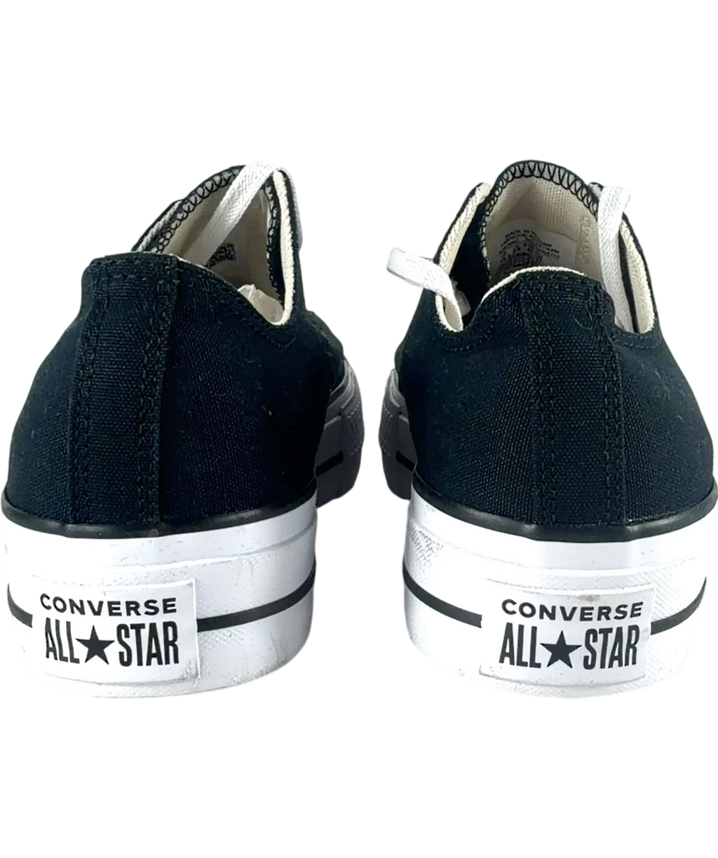 Converse Black Chuck Taylor All Star Lift Platform Ox Trainers, size UK 8.5 EU 41.5 👠 — back