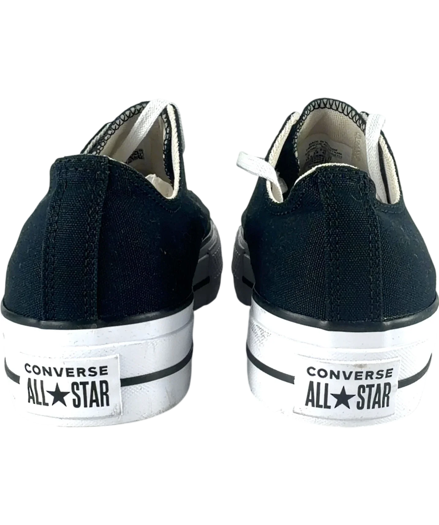 Converse Black Chuck Taylor All Star Lift Platform Ox Trainers, size UK 8.5 EU 41.5 👠 — back