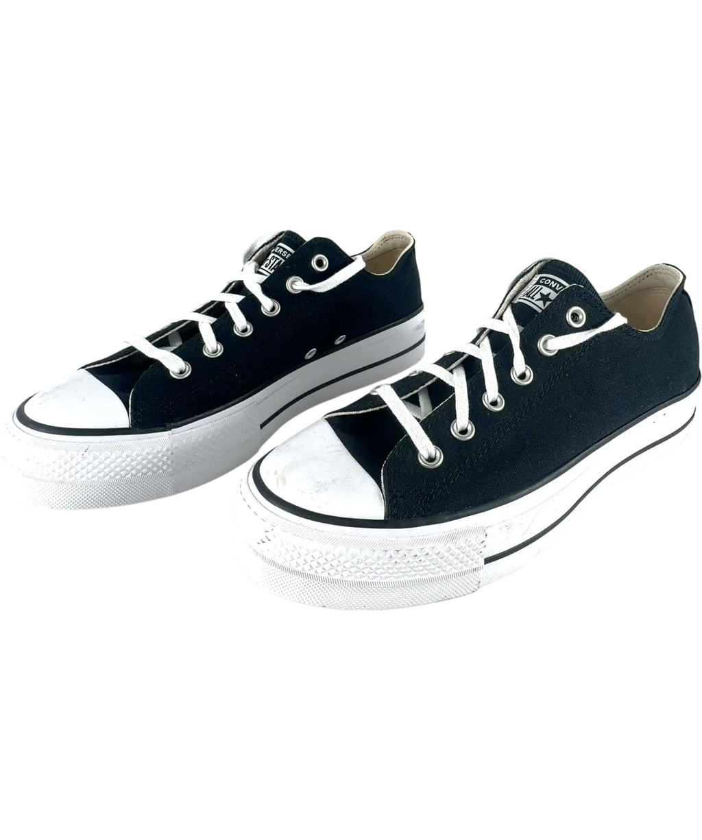 Converse Black Chuck Taylor All Star Lift Platform Ox Trainers UK 8.5 EU 41.5 — Side (both)