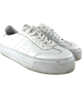 Air & Grace White QC Ivy Perforated Leather Platform Trainers White, size UK 9 EU 42 👠 — front