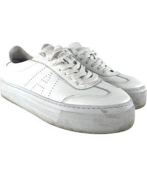 Air & Grace  Ivy Perforated Leather Platform Trainers White UK 9 EU 42