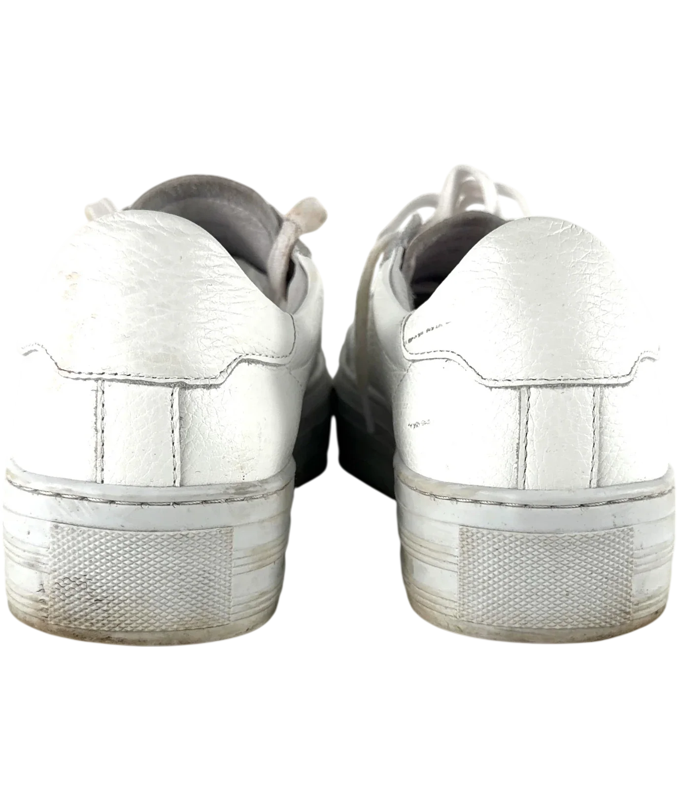 Air & Grace White QC Ivy Perforated Leather Platform Trainers White, size UK 9 EU 42 👠 — back