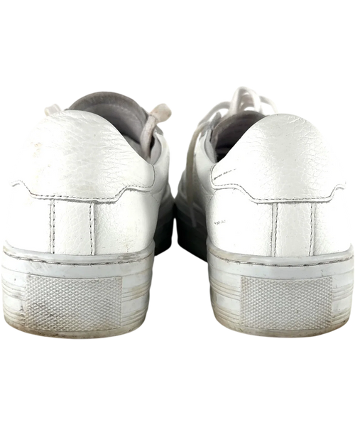Air & Grace White QC Ivy Perforated Leather Platform Trainers White, size UK 9 EU 42 👠 — back