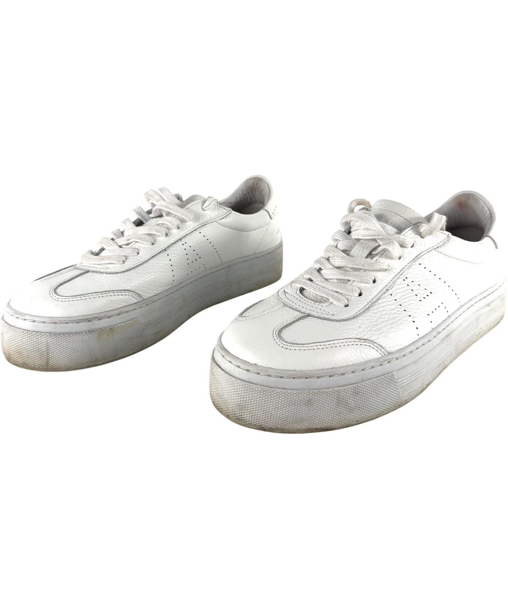 Air & Grace  Ivy Perforated Leather Platform Trainers White UK 9 EU 42 — Side (both)