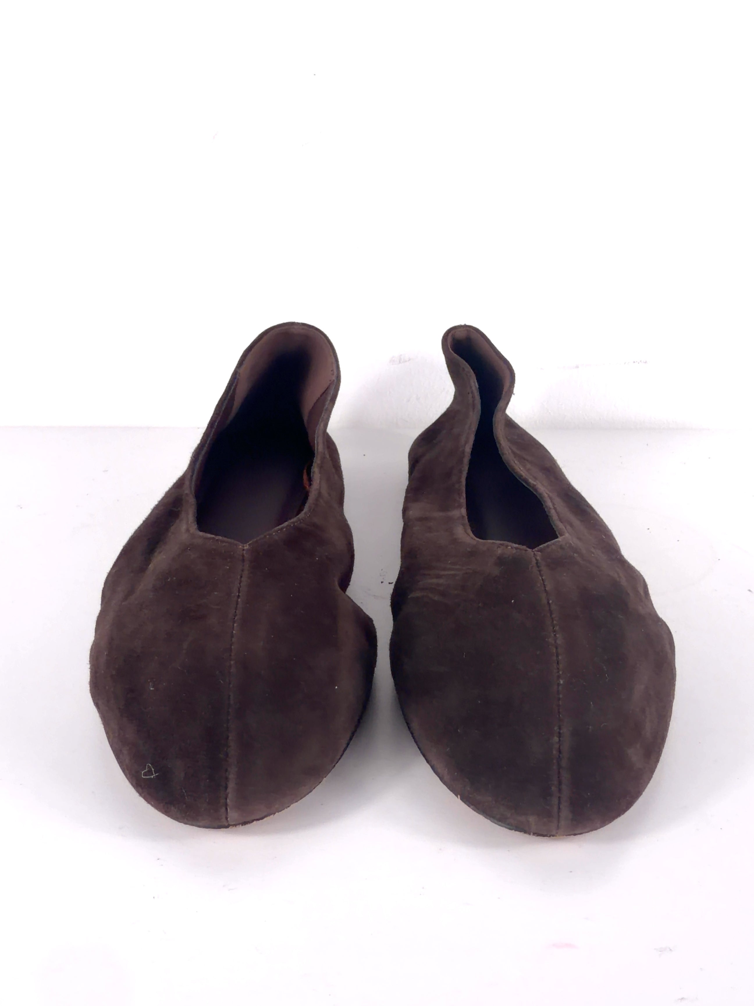 ASOS Brown QC Landmark Suede High-Vamp Ballets, size UK 9 EU 42 👠 — label