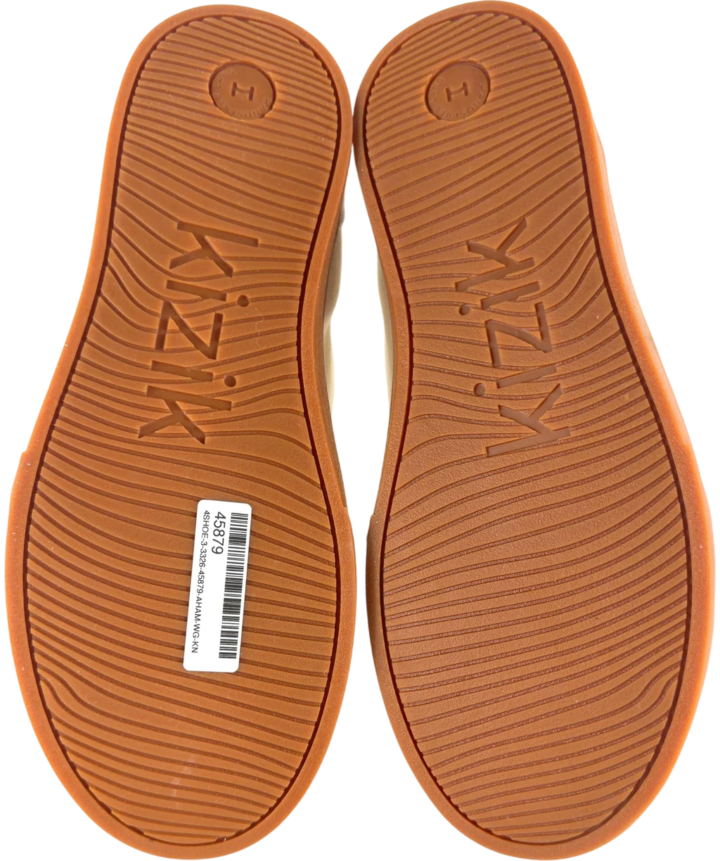 KIZIK Cream QC Irvine Hands-Free Canvas Trainers Pristine Gum, size UK 9 EU 42 👠 — fabric detail