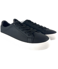 New Look Black Faux Leather Lace Up Platform Trainers, size UK 9 EU 42 👠 — front