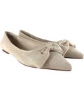 ASOS Cream Langston Bow Pointed Ballet Flats Natural, size UK 8 EU 41 👠 — front
