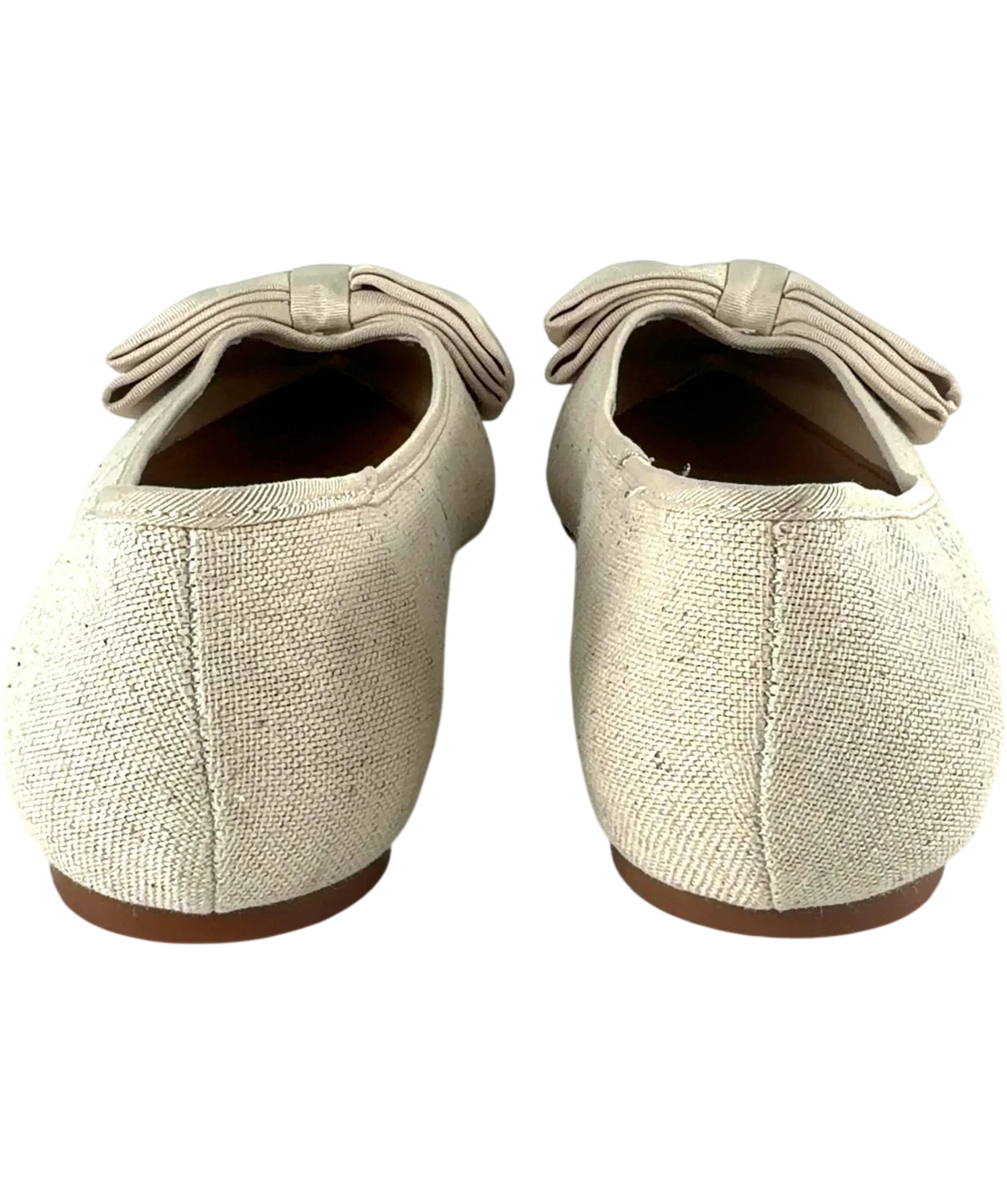 ASOS Cream Langston Bow Pointed Ballet Flats Natural, size UK 8 EU 41 👠 — back