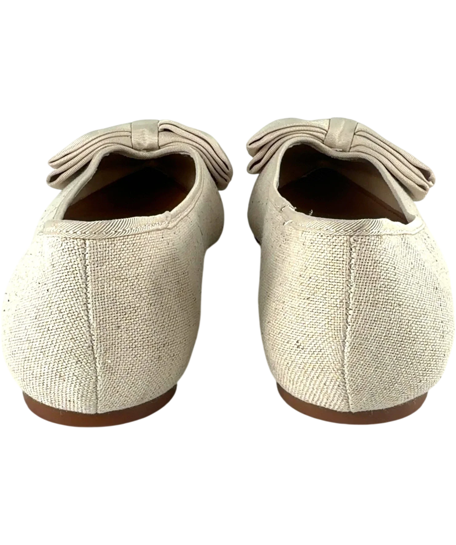 ASOS Cream Langston Bow Pointed Ballet Flats Natural, size UK 8 EU 41 👠 — back