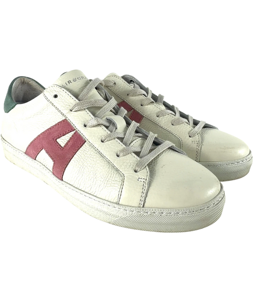 Air & Grace Cream QC Cru Signature White Pastel Leather Trainers, size UK 9 EU 42 👠 — front