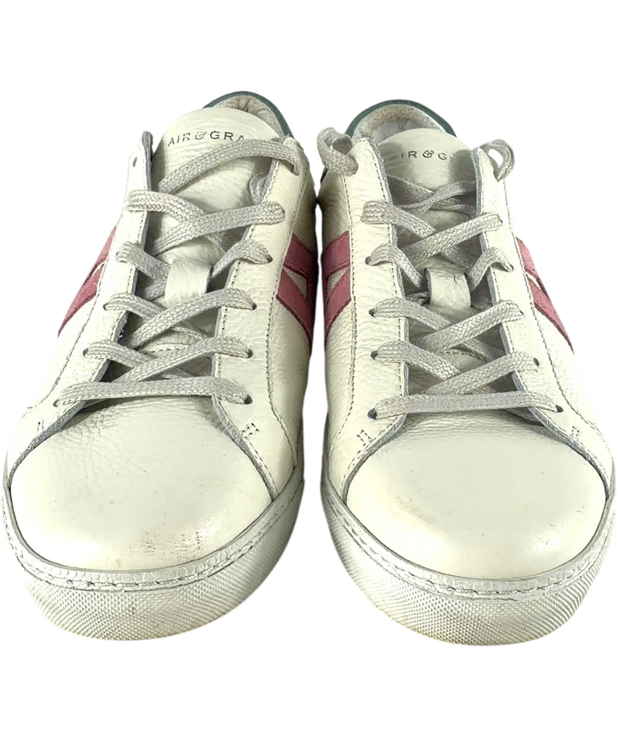 Air & Grace Cream Cru Signature White Pastel Leather Trainers UK 9 EU 42 — Front (both, face on)