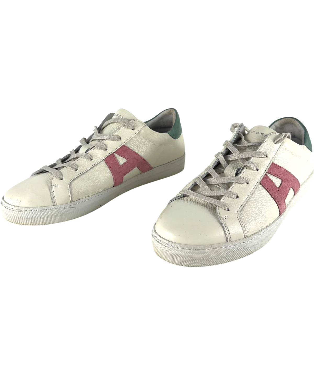 Air & Grace Cream Cru Signature White Pastel Leather Trainers UK 9 EU 42 — Side (both)