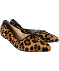 Boden Brown QC Point Flexi Sole Flats Classic Leopard, size UK 9 EU 42 👠 — front