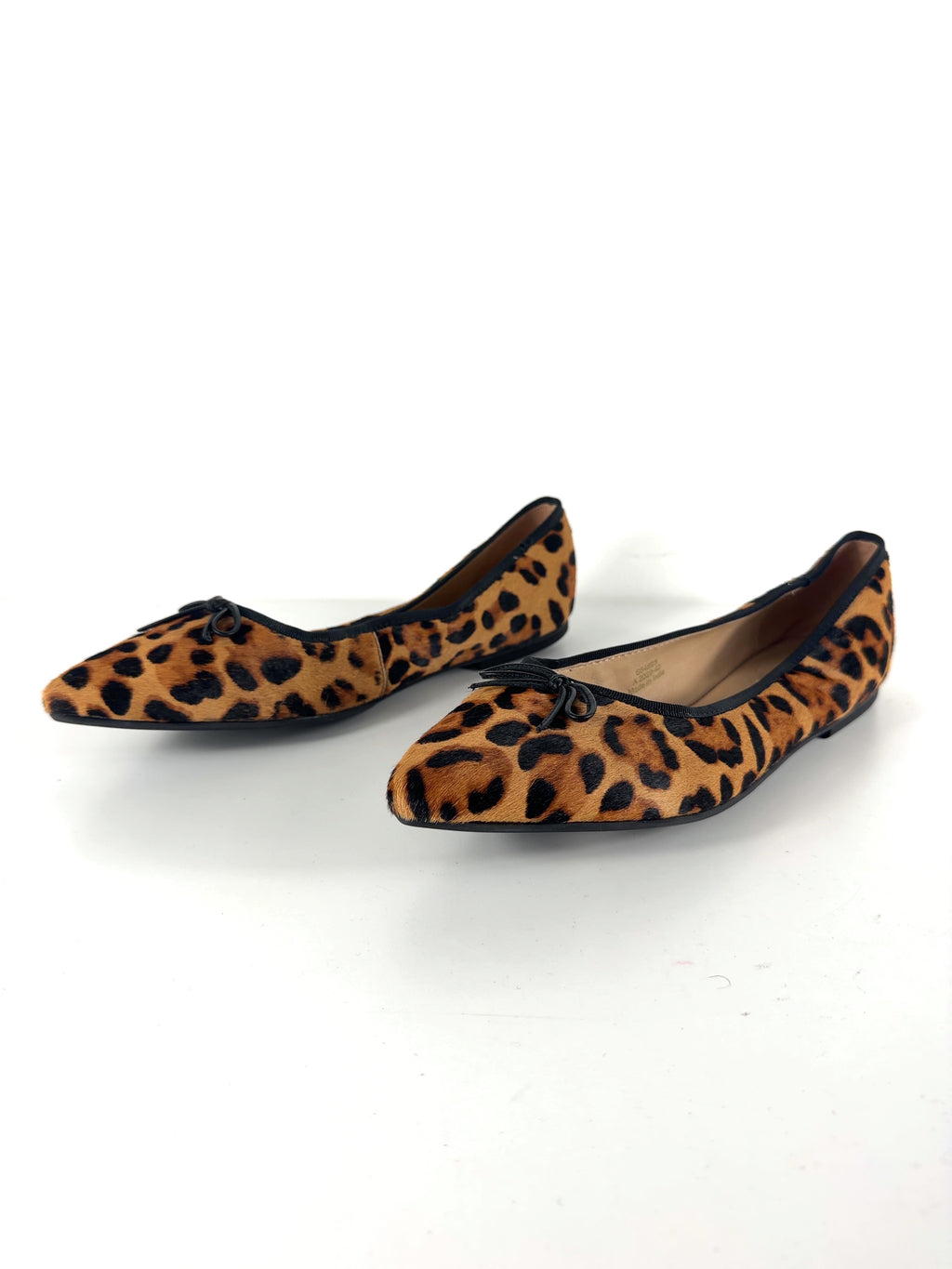 Boden Brown QC Point Flexi Sole Flats Classic Leopard, size UK 9 EU 42 👠 — label