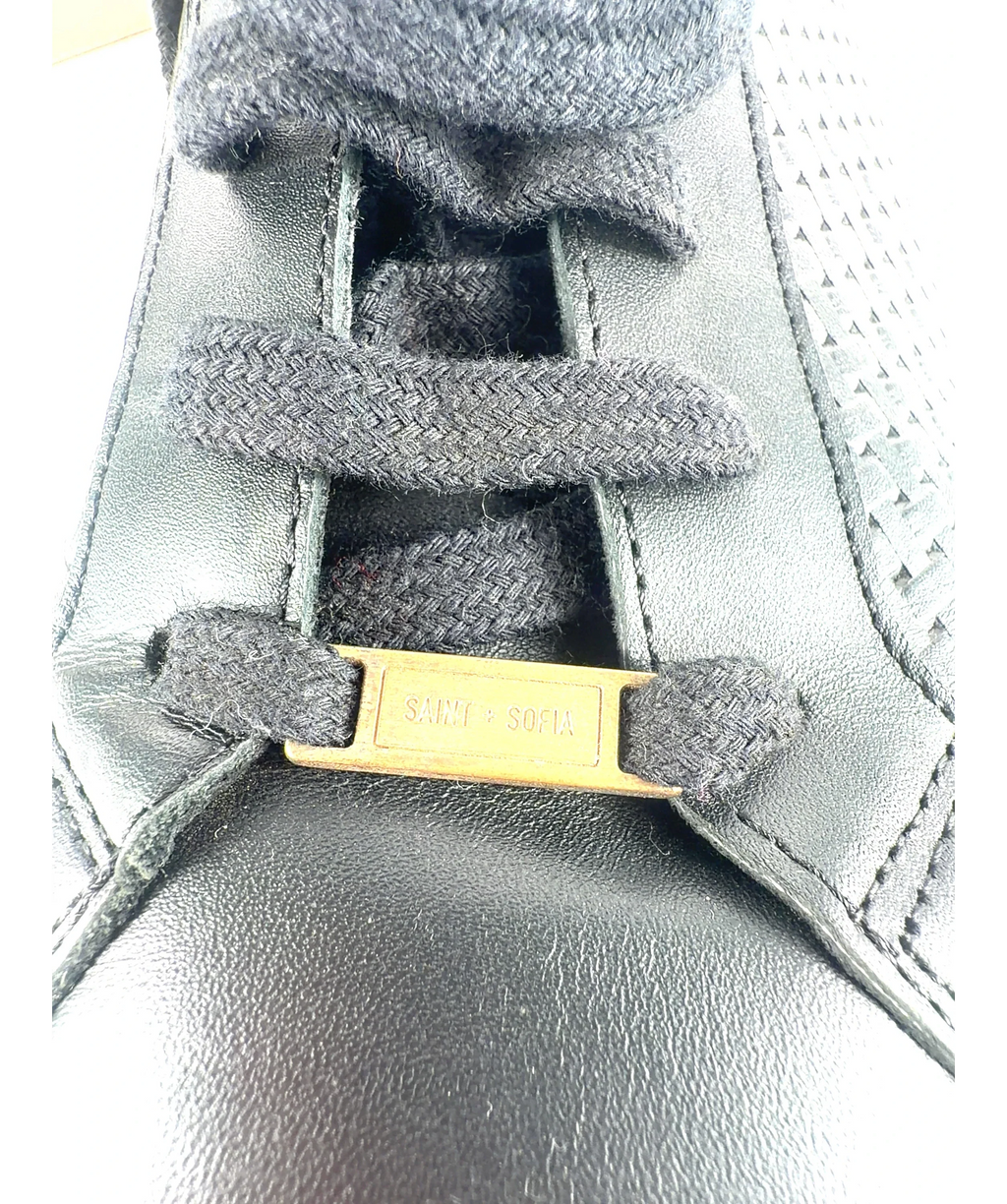 Saint + Sofia Brook Scallop Leather Platform Trainers Black UK 9 EU 42 — Brand
