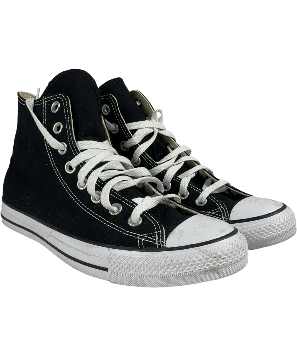 Converse Black Chuck Taylor All Star  High Top Trainers, size UK 8 EU 41 👠 — front