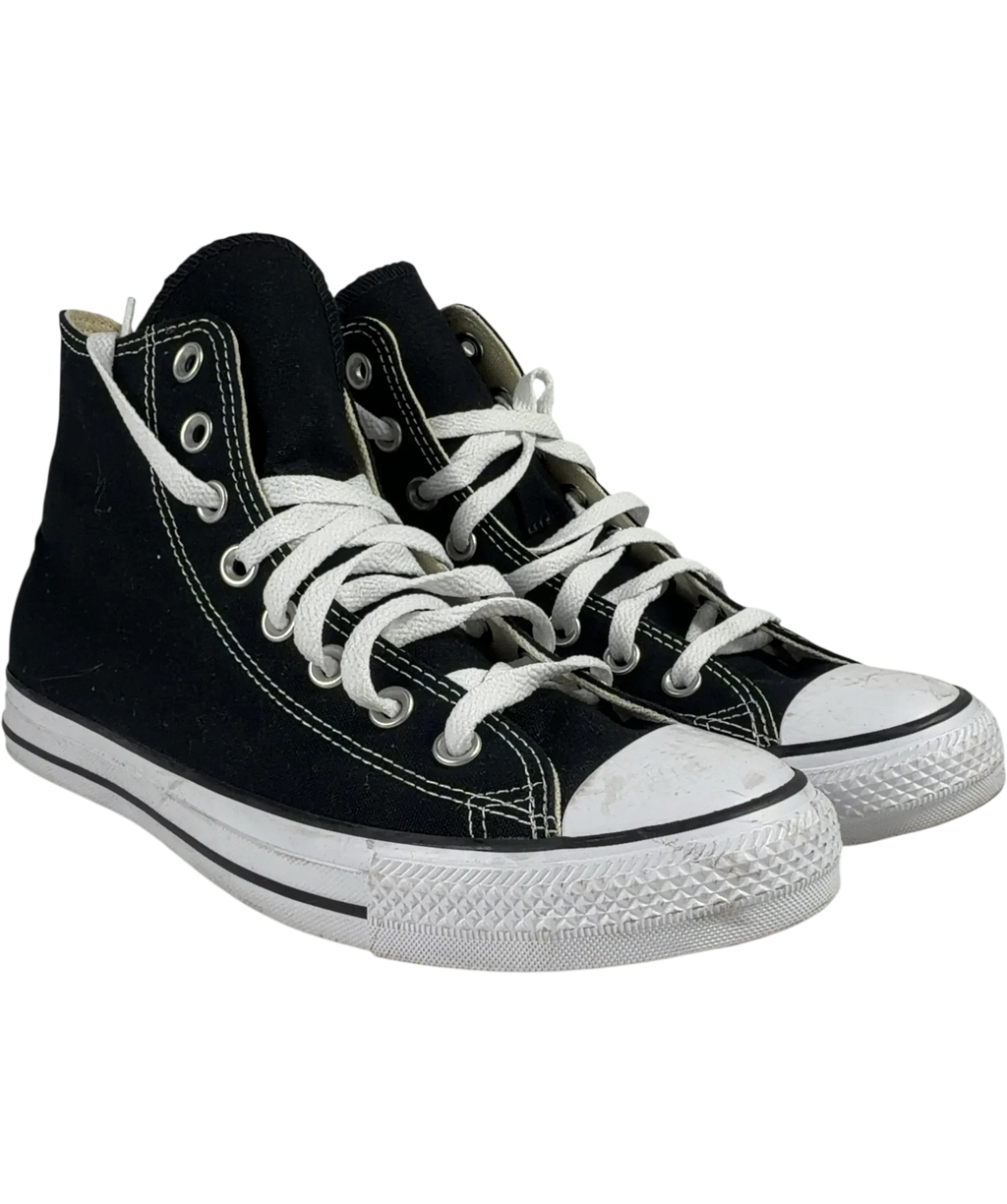 Converse Black Chuck Taylor All Star  High Top Trainers, size UK 8 EU 41 👠 — front