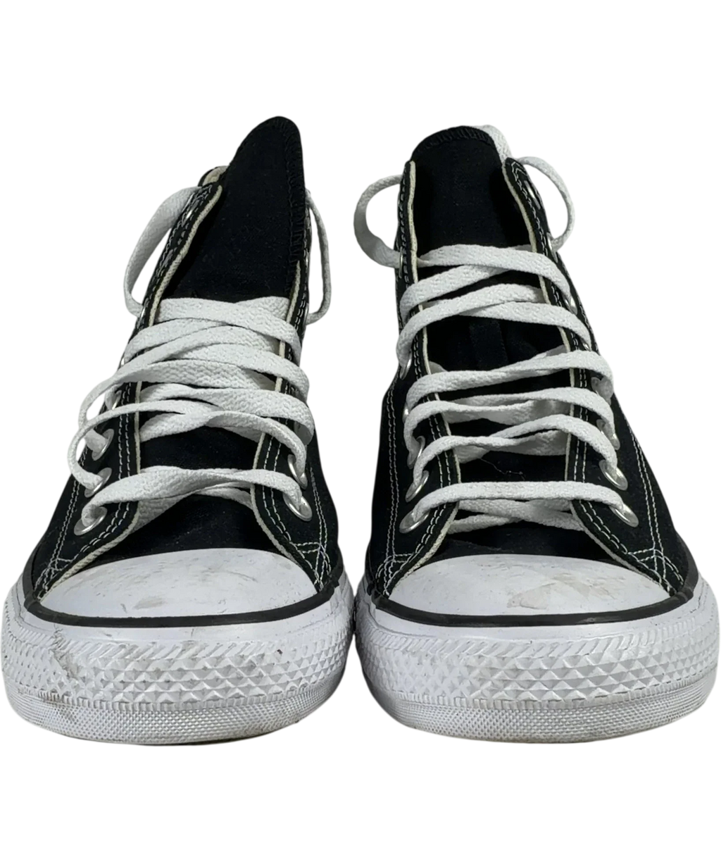 Converse Black Chuck Taylor All Star High Top Trainers UK 8 EU 41 — Front (both, face on)
