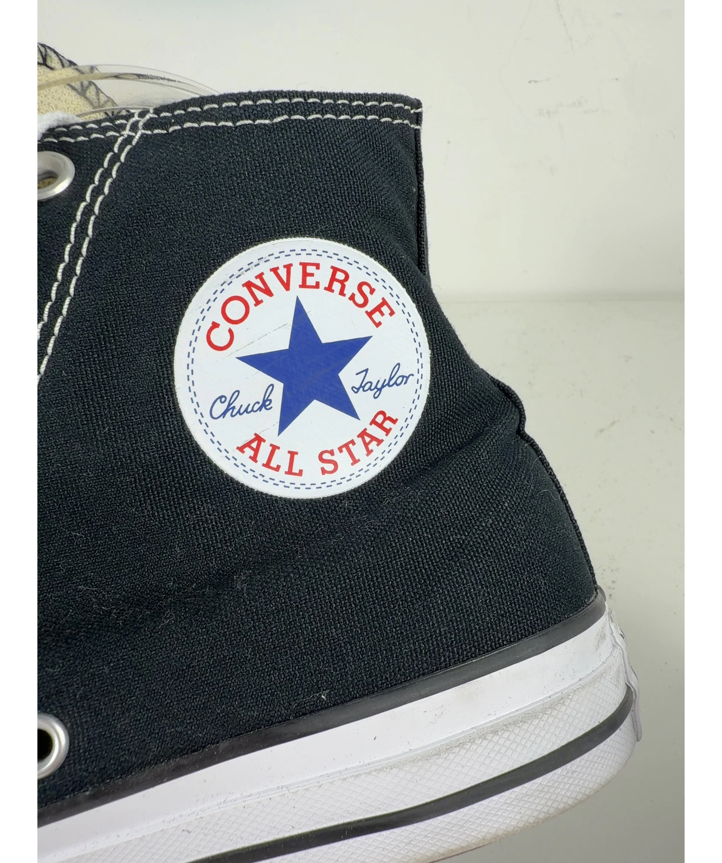 Converse Black Chuck Taylor All Star  High Top Trainers, size UK 8 EU 41 👠 — care label