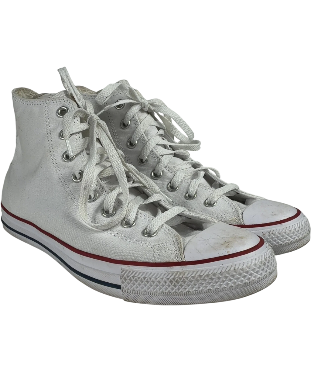 Converse White Chuck Taylor All Star White High Top Trainers, size UK 9 EU 43 👞 — front
