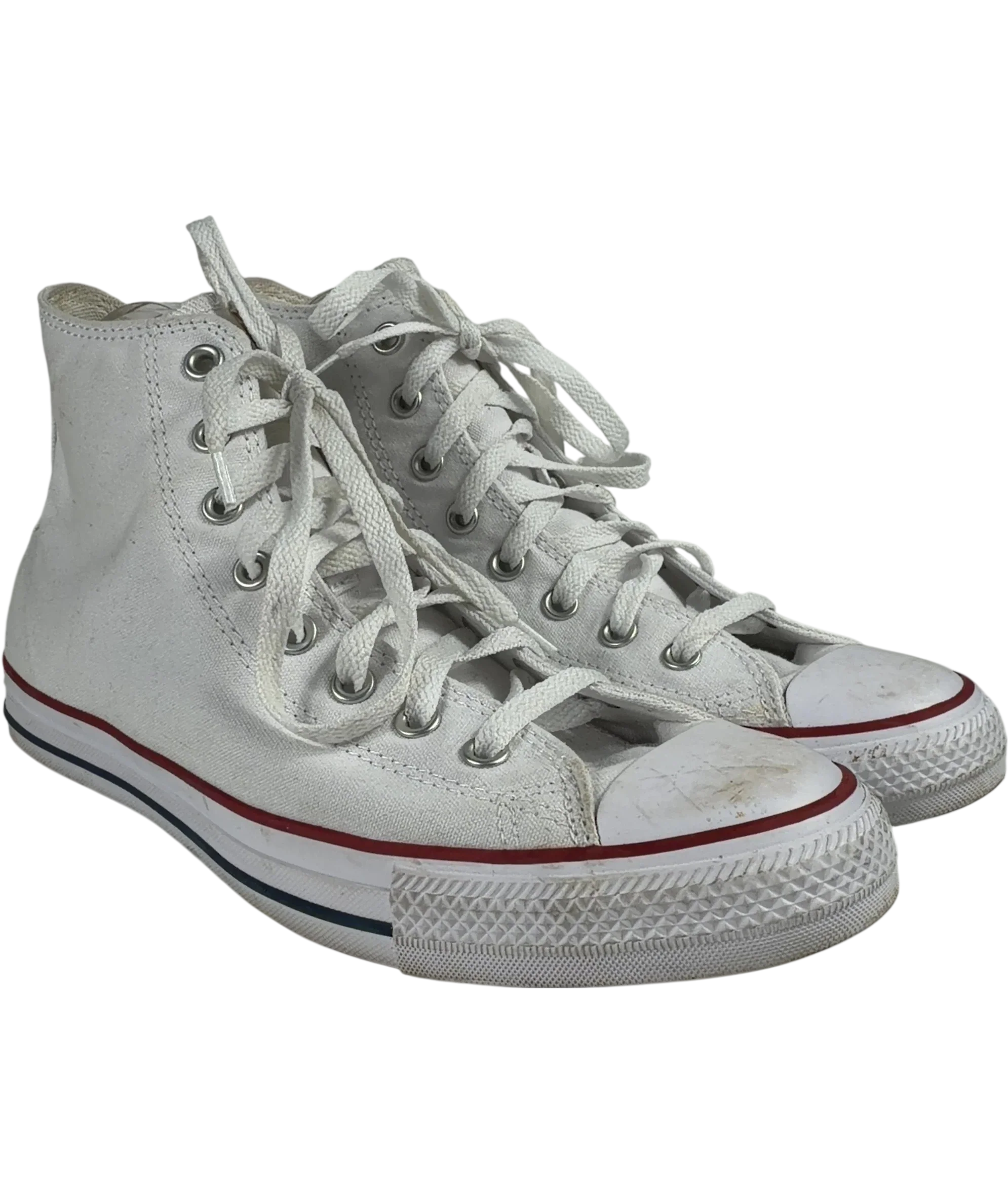 Converse White Chuck Taylor All Star White High Top Trainers, size UK 9 EU 43 👞 — front