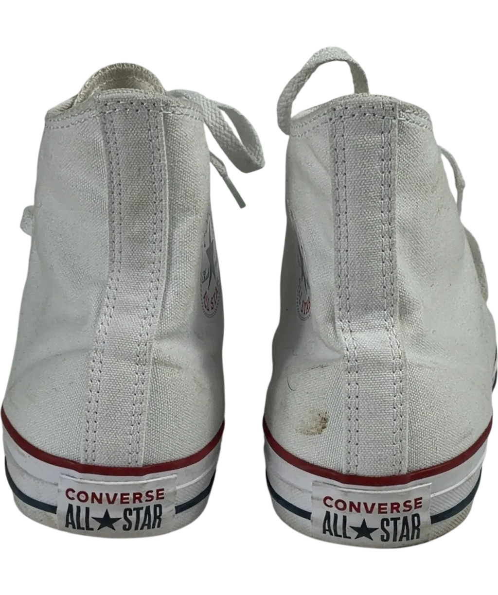 Converse White Chuck Taylor All Star White High Top Trainers, size UK 9 EU 43 👞 — back