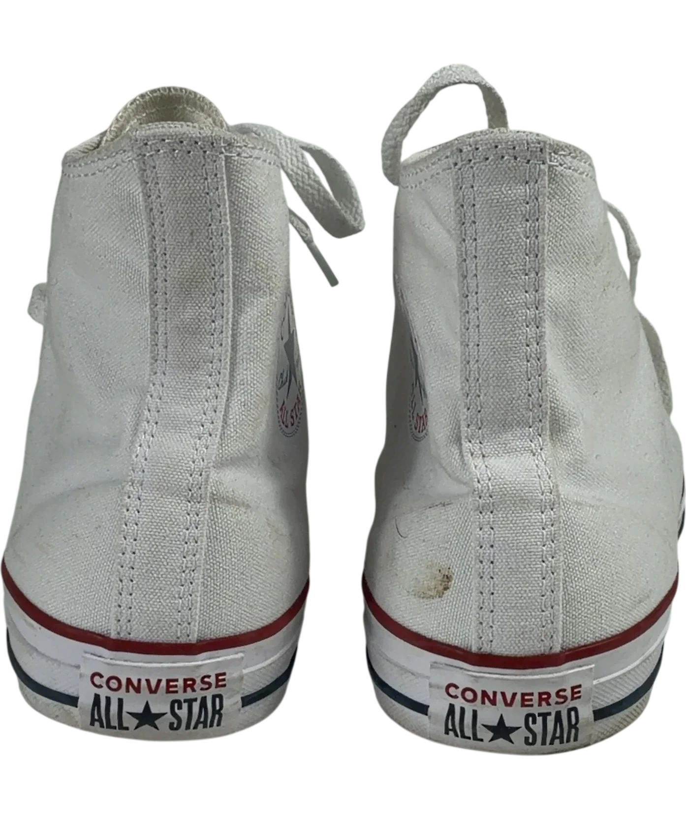 Converse White Chuck Taylor All Star White High Top Trainers, size UK 9 EU 43 👞 — back