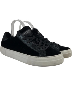 Air & Grace Black Velvet & Glitter Trainers UK 9 EU 43
