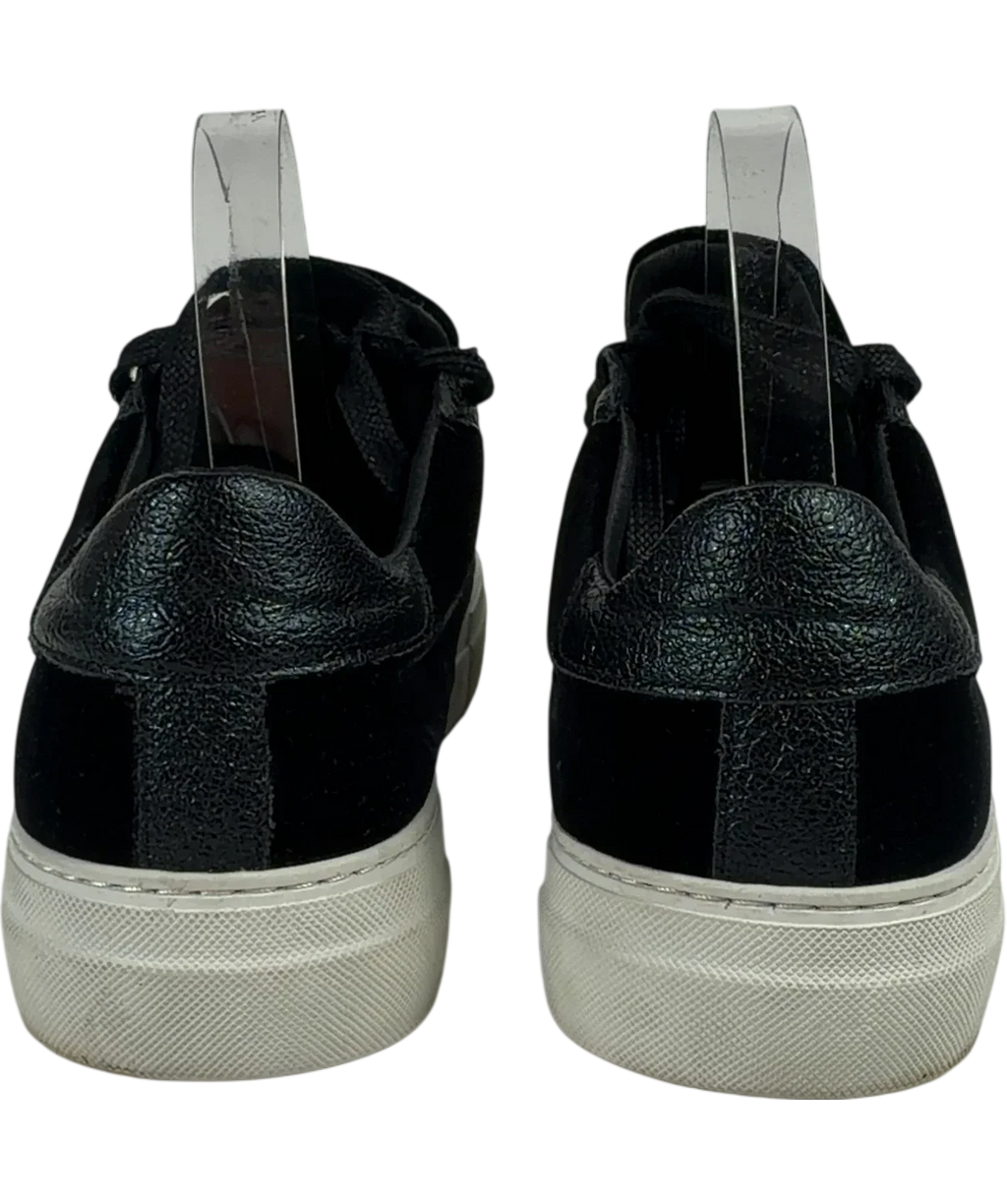 Air & Grace Black Black Velvet & Glitter Trainers, size UK 9 EU 43 👞 — back