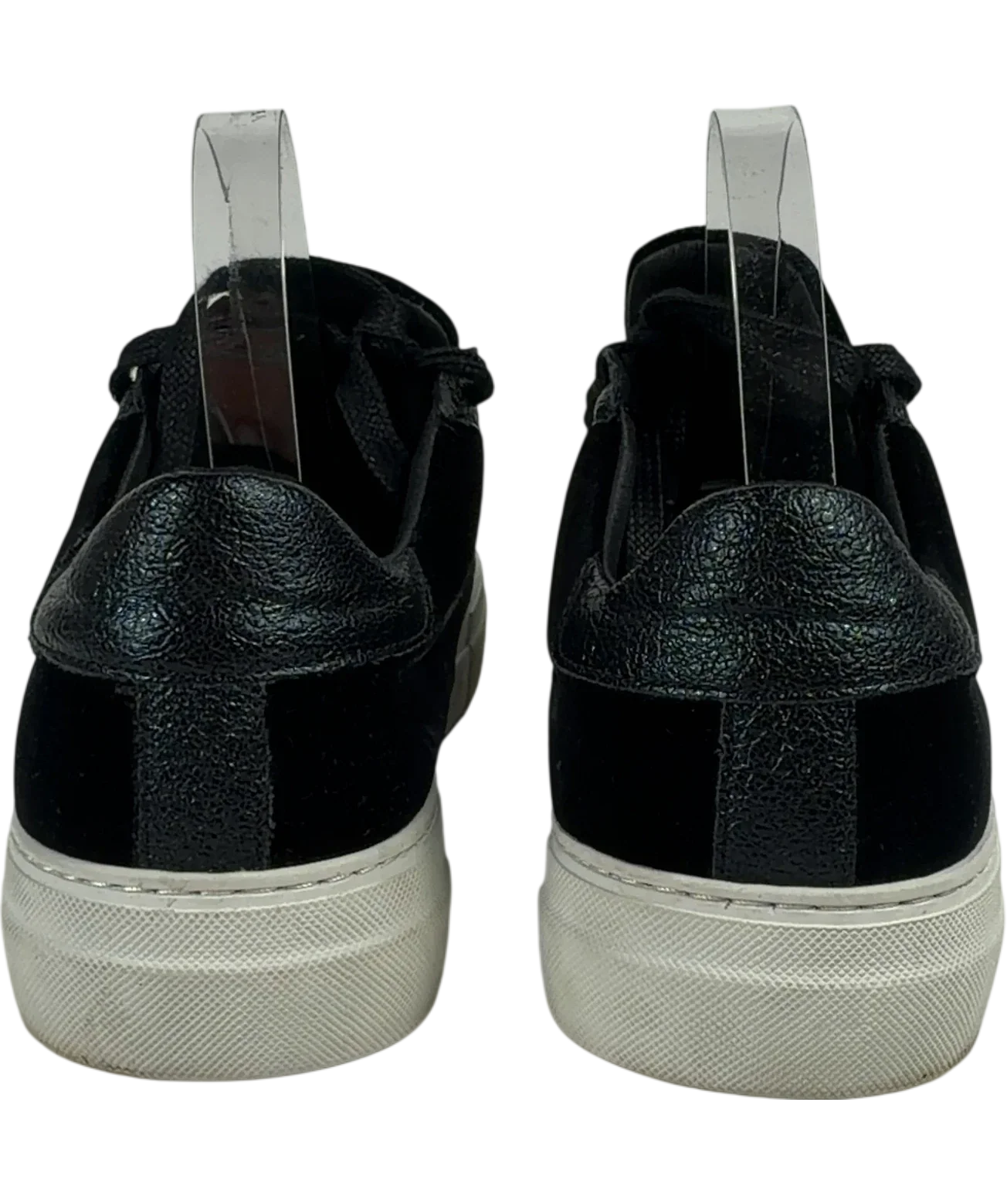 Air & Grace Black Black Velvet & Glitter Trainers, size UK 9 EU 43 👞 — back