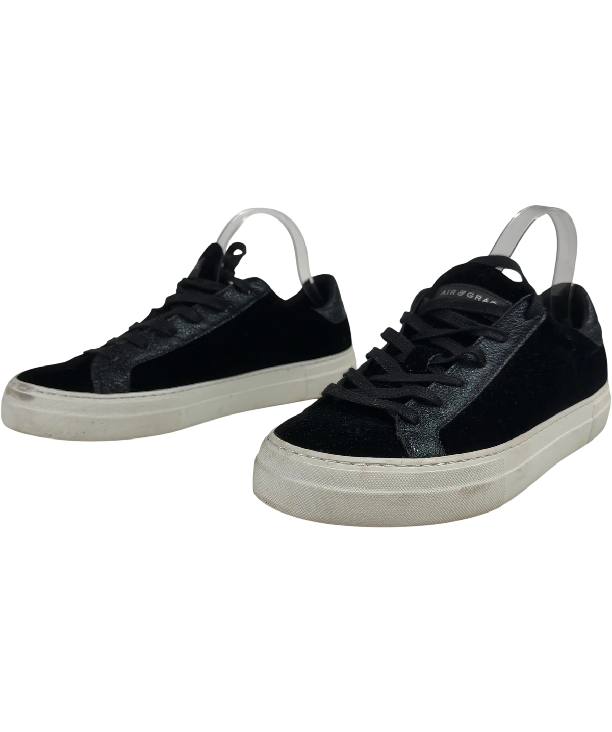 Air & Grace Black Velvet & Glitter Trainers UK 9 EU 43 — Side (both)