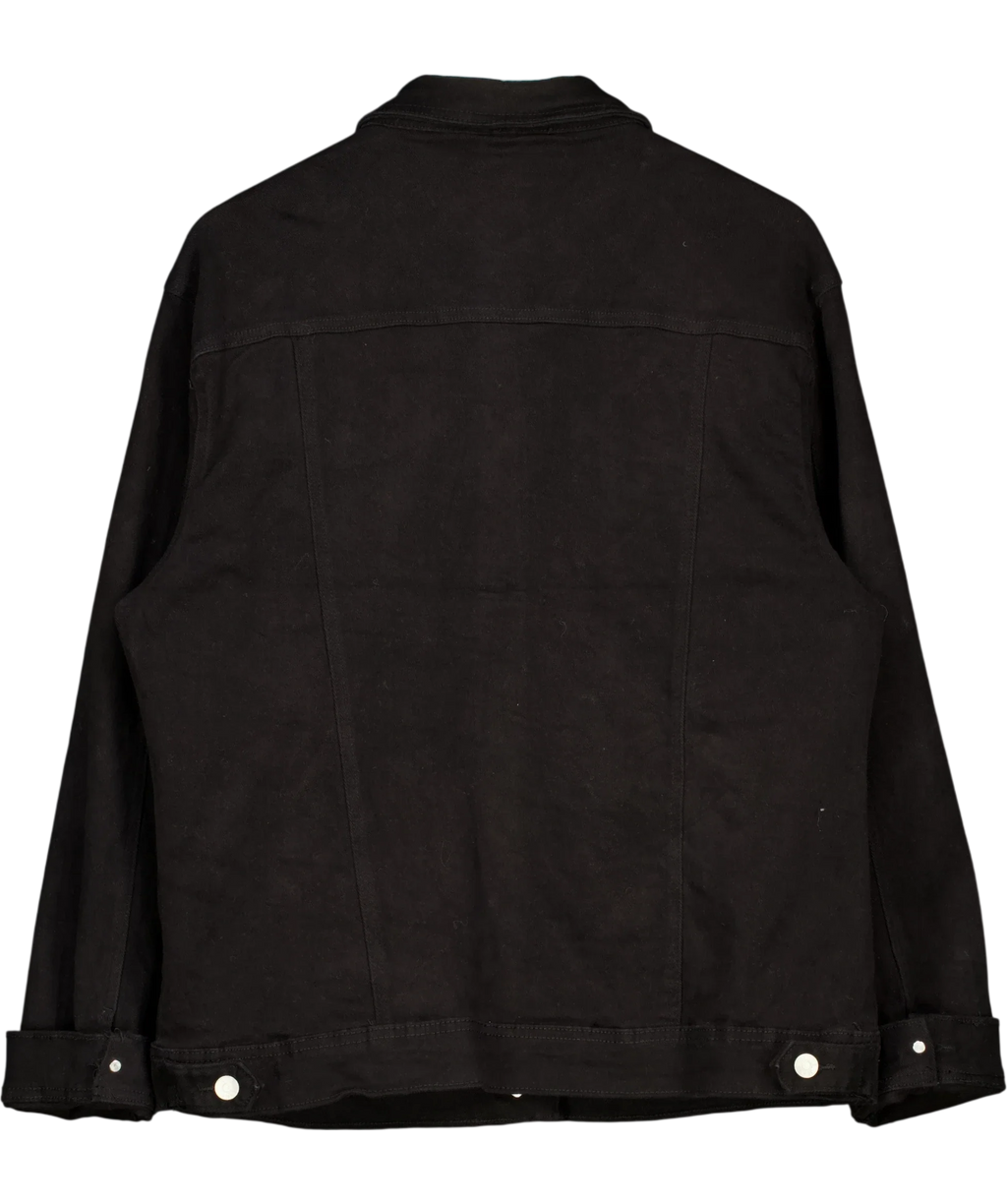 Lucy lou's boutique Black Monica New Curve Denim Jacket, size UK 24 — back