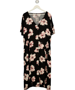 Peacocks Black And Red Floral Midi Dress UK 24