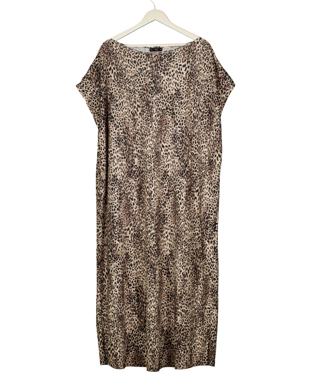 F&F Black Leopard Dress UK 22 — Front
