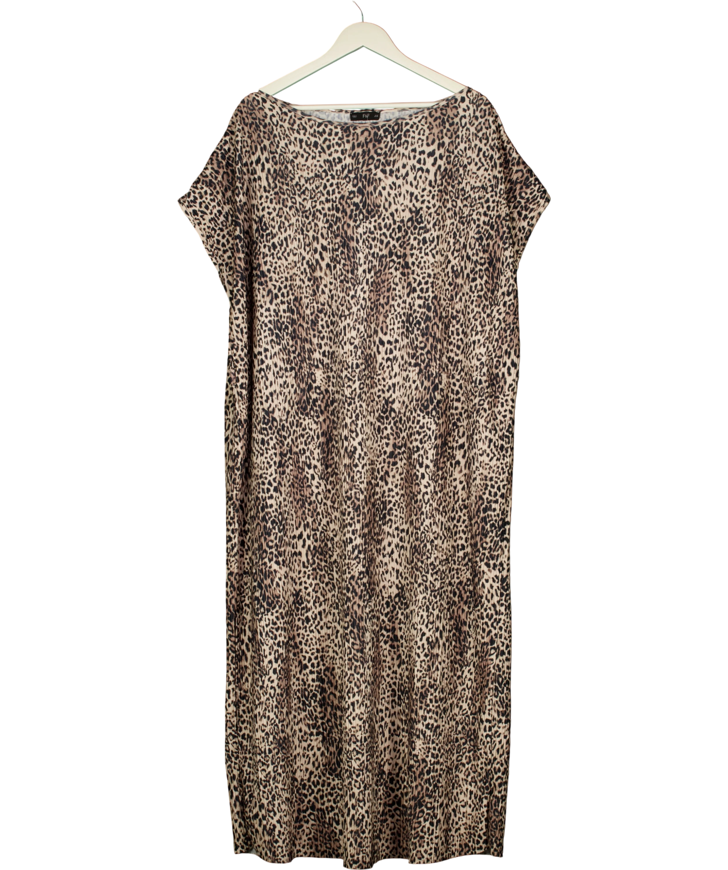 F&F Black Leopard Dress UK 22 — Front