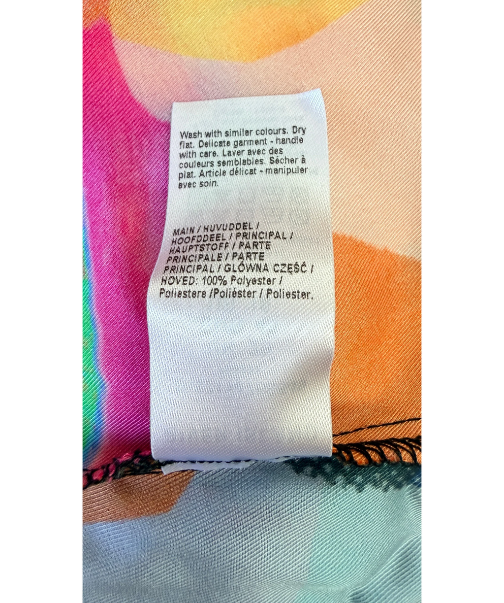 River Island Multicoloured Vibrant Abstract Print Wide Sleeve Maxi Dress, size UK 20 — label
