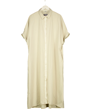 UOOZEE Beige Short Sleeve Shirt Dress UK XXL